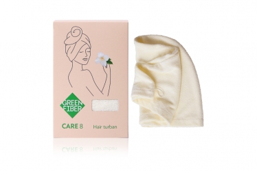 CARE 8, нair тurban, Тюрбан для волос молочный